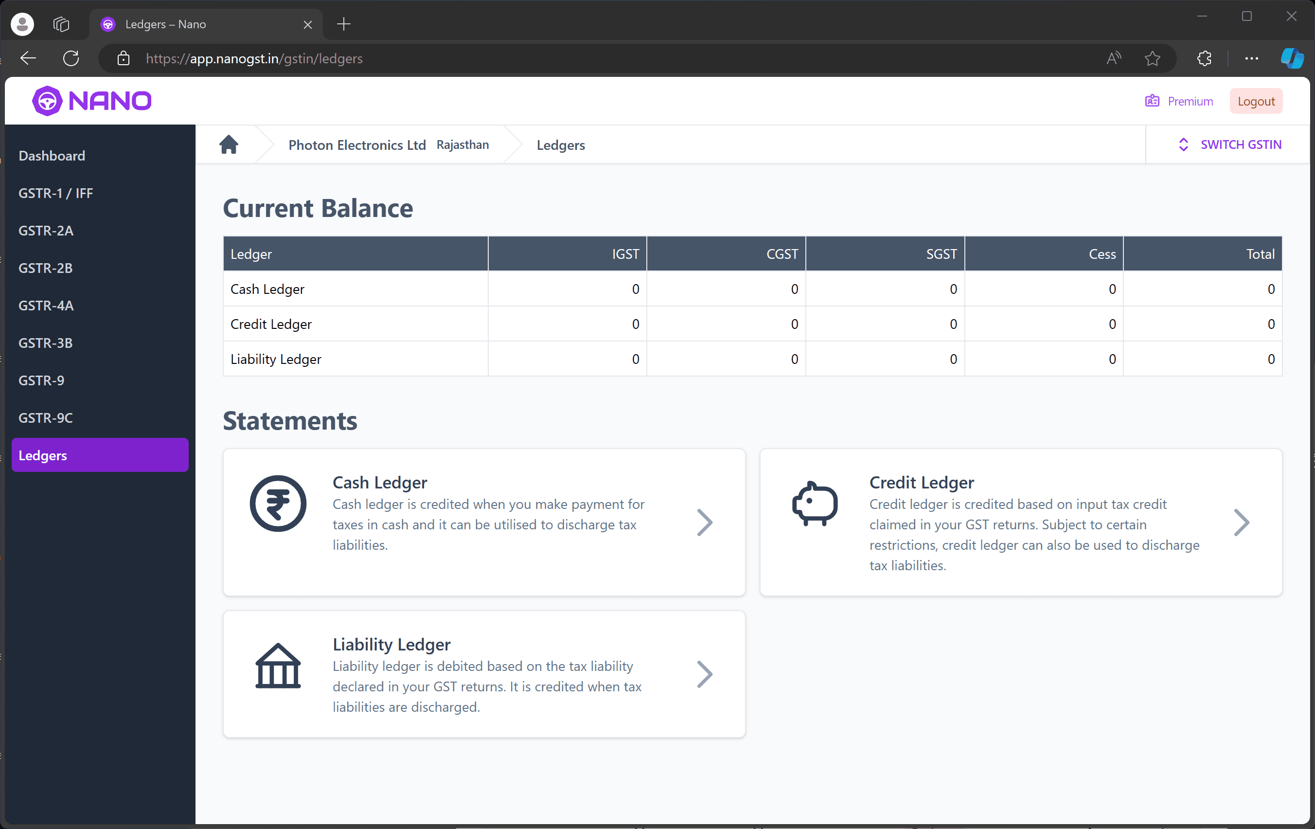 Cash, Credit, and Liability Ledgers